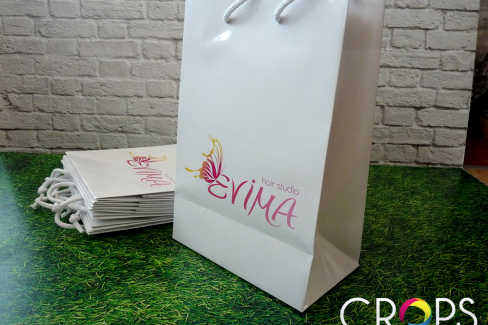Подаръчни торбички за фризьорско студио Evima, http://crops.bg/